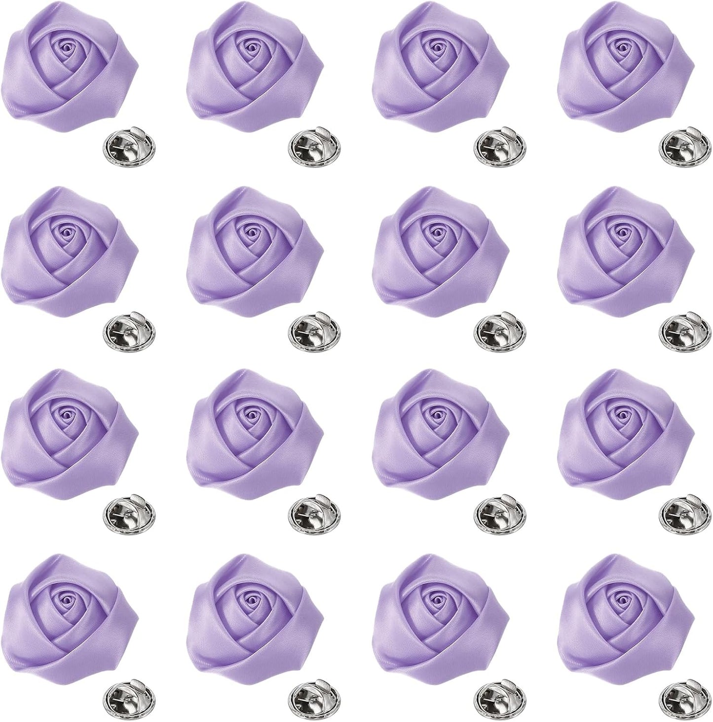 Lapel Flowers for Men Suits, Lapel Pin for Men Satin Rose Artificial Fabric Flowers Brooch Boutonnieres for Wedding Party Prom Ceremony