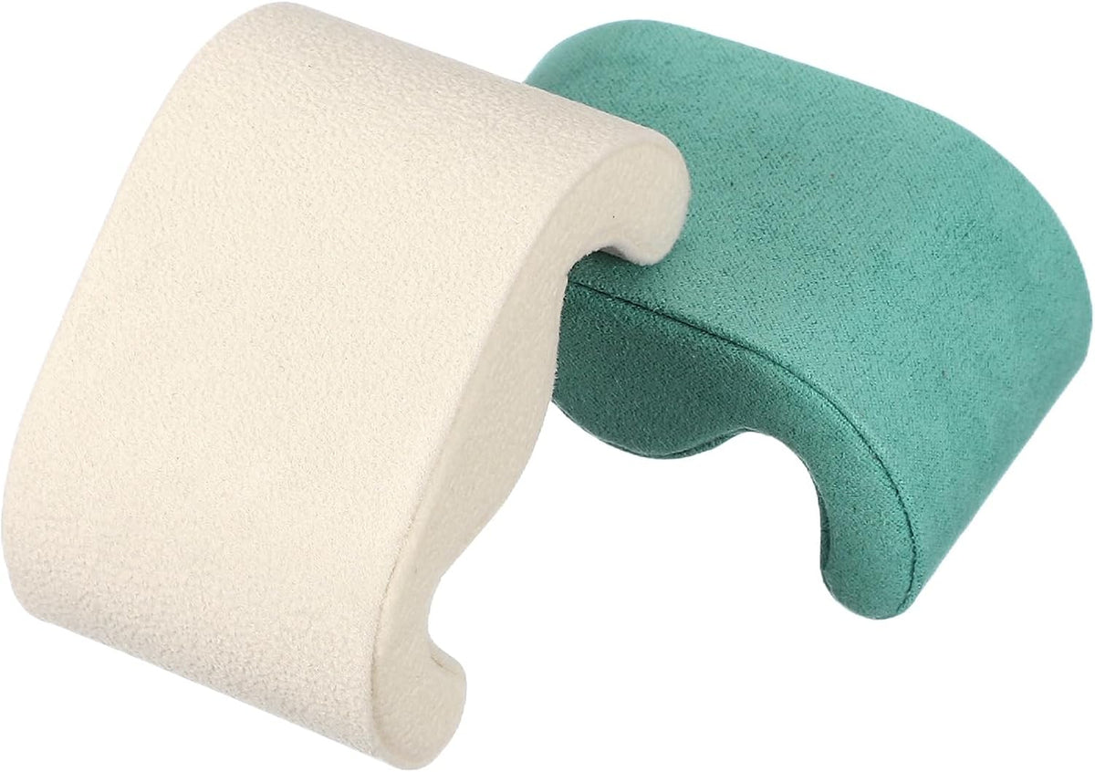 2pcs Watch Case Pillows, m Shaped Watch Display Pillow Velvet Watch Cushion Replacement for Watch Bracelet Display Storage Beige Green