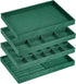 Jewelry Tray, 4 Set of Stackable Jewelry Display Tray, Velvet Jewelry Organizer, Storage Box for Ring Earring Necklace Bracelet (Dark Green)