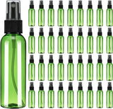 100Pack Spray Bottles, 2Oz/60ML Reusable Clear Empty Mist Plastic Mini Travel Bottle Set,Small Refillable Liquid Containers for Household Use, Essential Oil, Cleaning (Green Black)