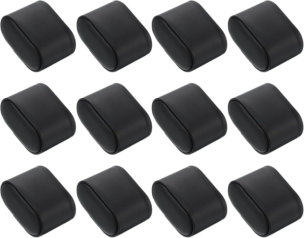 12Pcs Watch Display Pillow, 2.95" x 2.09" x 1.77" Bracelet Watch Pillow PU Leather Watch Pillow for Watch Box Bangle Cushions Display Storage, Black