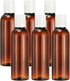 6 Pcs Plastic Travel Bottles, 2 oz Empty Shampoo Bottles with White Disc Top Caps Clear Refillable Travel Squeeze Containers for Lotions Cosmetics Body Soap, Brown