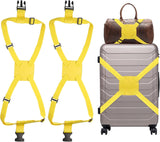 2 Pcs Luggage Straps Bungees Adjustable Luggage Strap Buckle Carry Bag Elastic Suitcase Strap Belt Airport Travel Accessories for Travel Baggage Handbag Add Bag, Yellow