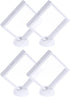 4 Pcs 3D Floating Display Case, 4.33 x 4.33 Inch Floating Frame Display Holder Stand, Transparent PE Jewelry Storage Box, White