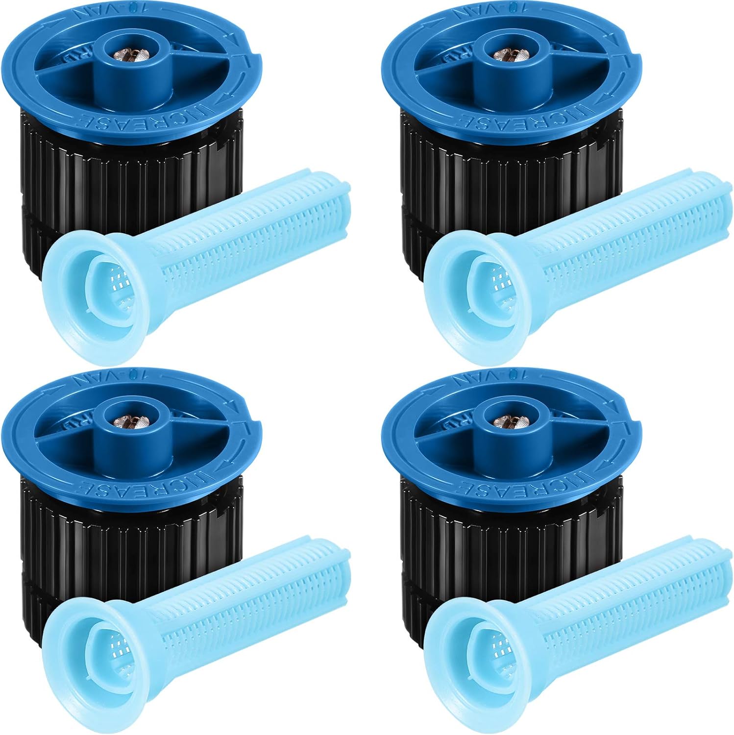 4 Pcs 10 VAN Variable Arc Nozzle Replacement Sprinkler Head Adjustable 360 Degree Rotating Irrigation Pop up Sprinkler Head Compatible with Rainbird, Hunter, Orbit for Garden Lawn