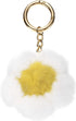 Flower Plush Keychain, Mink Fur Pom Flower Shape Purse Charm, Rex Floral Petal Pendant