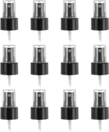 12 Pcs Black Spray Top, 24/410 Fine Mist Sprayer Reusable Replacement Spray Bottle Pump Plastic Top for Cosmetic Perfume and Body Sprays Bottle