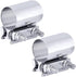 2PCS 2.25" Exhaust Clamp, Butt Joint Pipe Muffler Band Sleeve Coupler, Stainless Steel, for Pipes, Mufflers and Catalytic Converters (2.25inch)