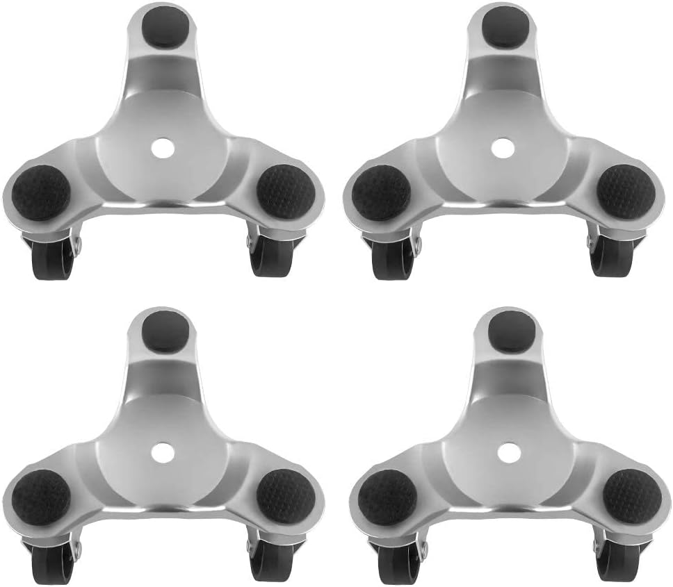4 pcs 6" Steel Tri-Dolly, 200 lbs Load Capacity, for Moving Furniture & Appliances, Swivel Caster Easy Tool