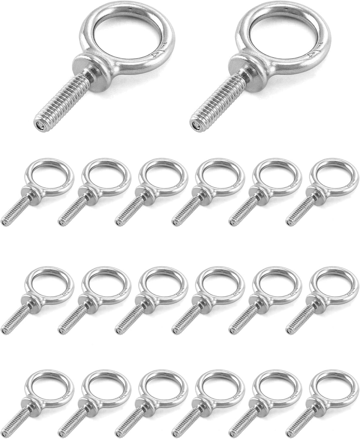 Eye Bolt, 20 Pack 1/4" - 20 x 1 Marine Grade Stainless Steel Lifting Ring Threaded Eyebolt Machinery Shoulder Eyebolts