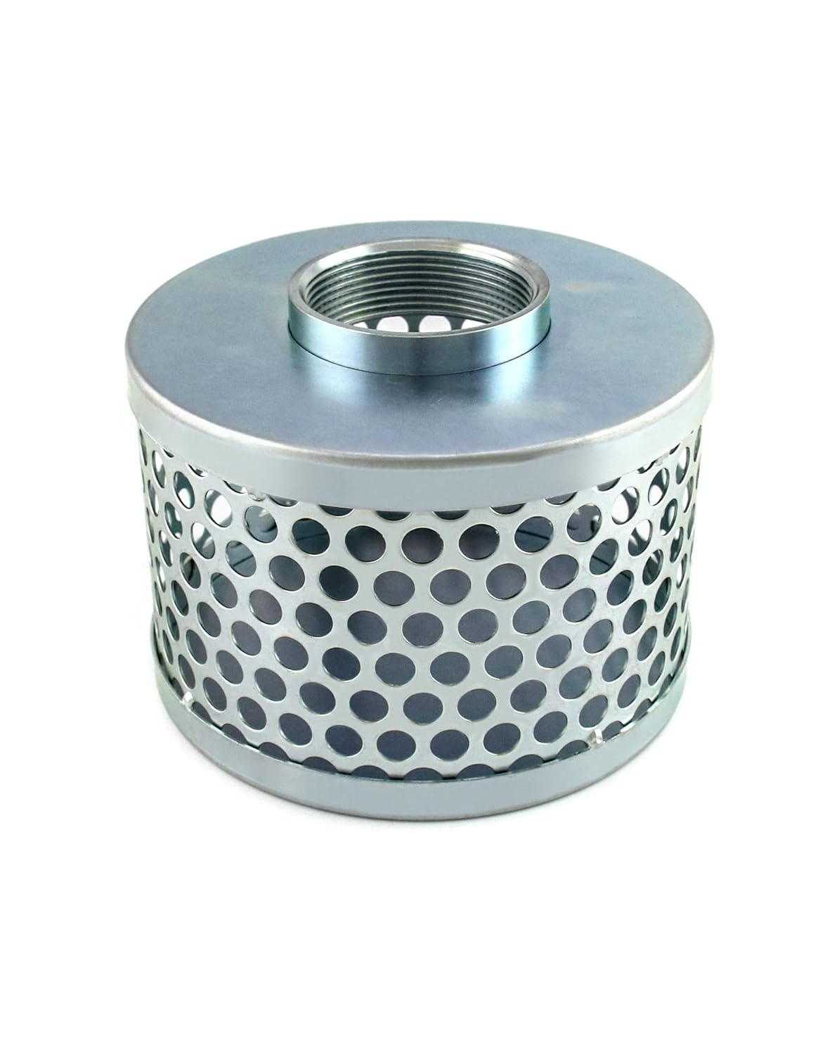 2" Round Hole Suction Strainer Filter for Pumps, Steel Plated Thread Size 2 Inch, Reduces Solids Entering Pump