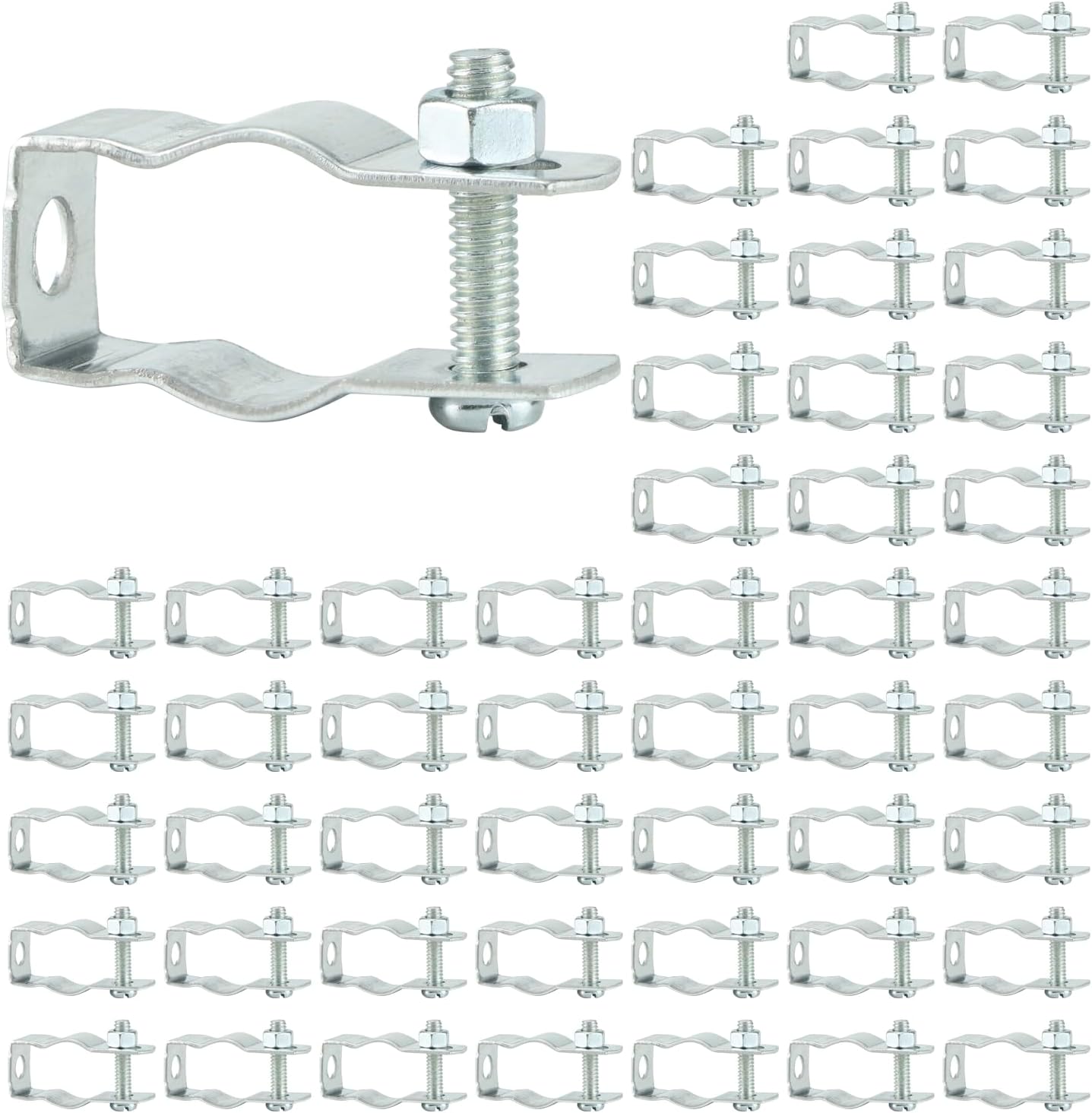 Conduit Hanger with Bolt Features, 1/2 Inch Zinc-Plated Steel, Pack of 50 - Insulated Supports or Threaded Rods for EMT, Rigid Conduits