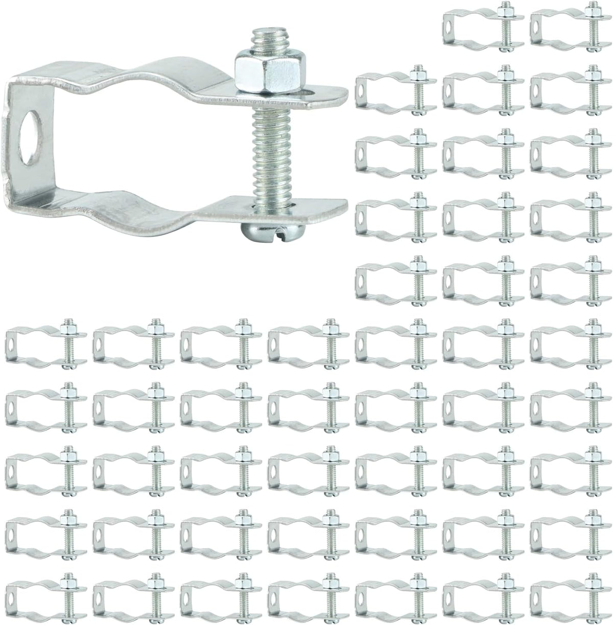 Conduit Hanger with Bolt Features, 1/2 Inch Zinc-Plated Steel, Pack of 50 - Insulated Supports or Threaded Rods for EMT, Rigid Conduits
