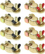 Brass Marine Grade Battery Terminal Top Post, 4 Pairs Battery Terminal Connectors, Battery Terminal Clamps for Boat Car RV, Fit All Standard Top of Post Batteries, 4 Positive + 4 Negative