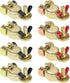 Brass Marine Grade Battery Terminal Top Post, 4 Pairs Battery Terminal Connectors, Battery Terminal Clamps for Boat Car RV, Fit All Standard Top of Post Batteries, 4 Positive + 4 Negative