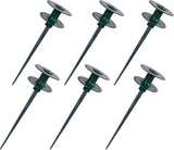 6 Pack Garden Hose Guide Spike, 10 Inch Rustproof Zinc Sturdy Metal Stake, Heavy Duty Spin Top, Keeps Garden Hose Out of Flower Beds for Plant Protection