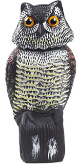 Owl Decoys to Scare Birds Away with Rotating Head,Natural Enemy Bird Deterrent Realistic Eyes & Waterproof Shape Fake Owl Scarecrow Bird Control