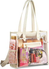 Clear Bag for Stadium Events - Large Transparent Tote - Clear Purse for Women, Work, Beach & Shopping
