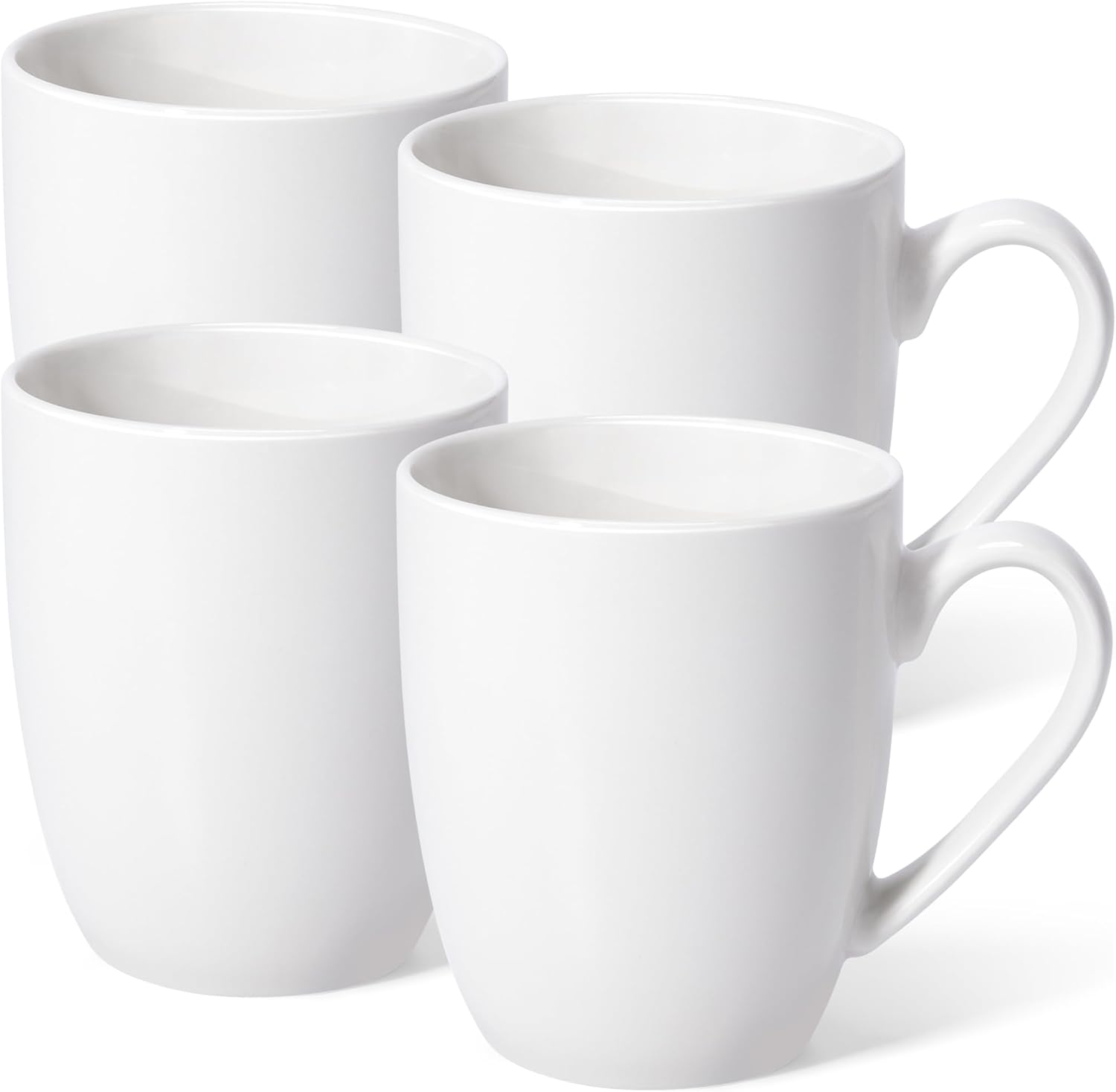 16 oz Large Coffee Mugs Set of 4 Ceramic Coffee Mug White Coffee Cups Tea Cups Idea Gift for Women Men House Warming Gifts New Home Office, 4 Pack (White)
