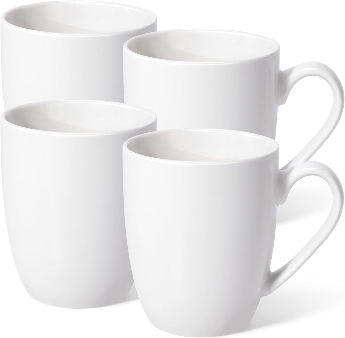 16 oz Large Coffee Mugs Set of 4 Ceramic Coffee Mug White Coffee Cups Tea Cups Idea Gift for Women Men House Warming Gifts New Home Office, 4 Pack (White)