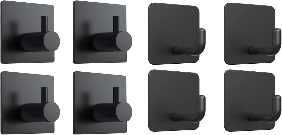 2 Types of Black Adhesive Hooks Bundle