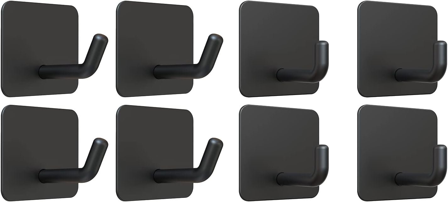 2 Types of Black Adhesive Hooks Bundle