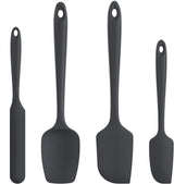 Silicone Spatula Set with 600 Degrees Fahrenheit Heat Resistant (Black)