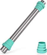 18/8 Stainless Steel 16 inch Adjustable Rolling Pin with Silicone Removable Thickness Rings, Nonstick Kitchen Roller Pin for Baking Cookies Pastry Pizza Pasta Dough Fondant (Teal/Aqua Sky)