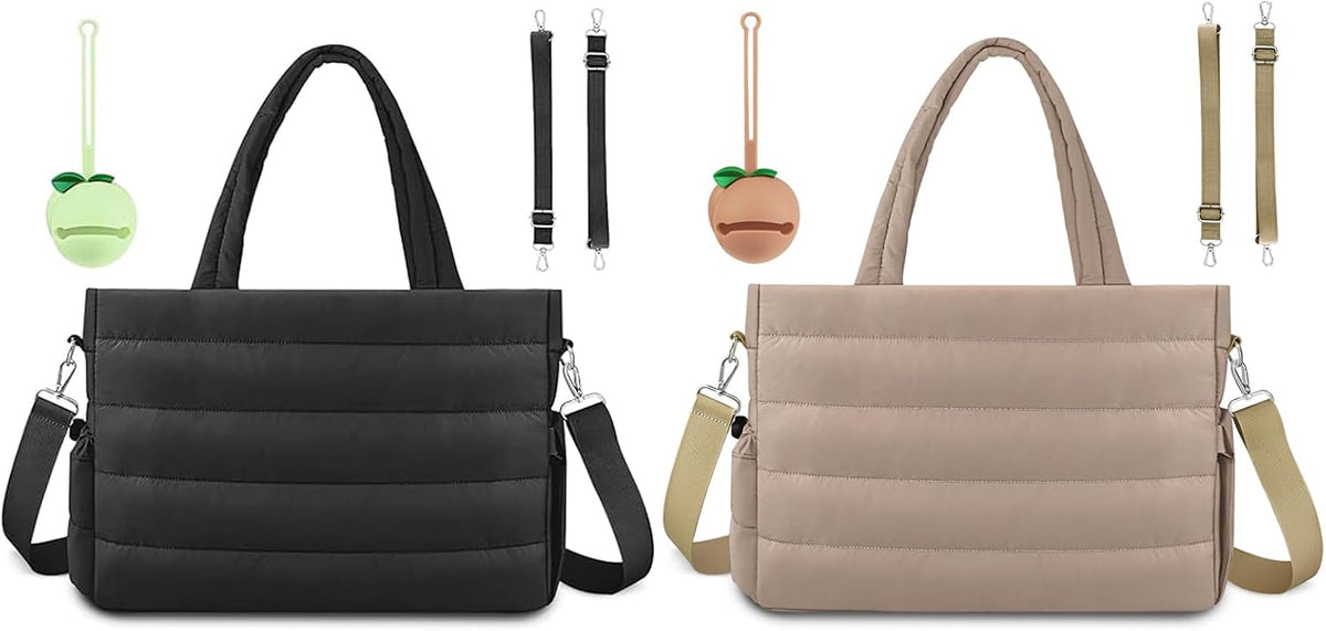 Diaper Bag Tote, Baby Diaper Tote Bags Crossbody Hospital Bag Travel Large Mommy Bag, with Silicone Pacifier Case