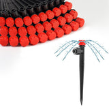 30pcs Quick-Connect Drip Irrigation Emitters for 1/4" Drip Irrigation Tubing - Adjustable Push-to-Connect 360° Drip Emitters Stream on 6" Sturdy Stake for Irrigation System
