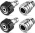 Pressure Washer Adapter Set, Stainless Steel Pressure Washer Quick Connect Kit, M22 14mm to 3/8" Quick Connect Swivel Fittings, 4 Pack