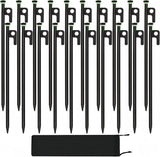 20Pcs Tent Stakes, 16in Heavy Duty Tent Stakes, Dia 0.35" Forged Steel Stakes Heavy Duty for Tent Used on Rocks, Grassland, Snowfield(20Pcs 16in Stakes)