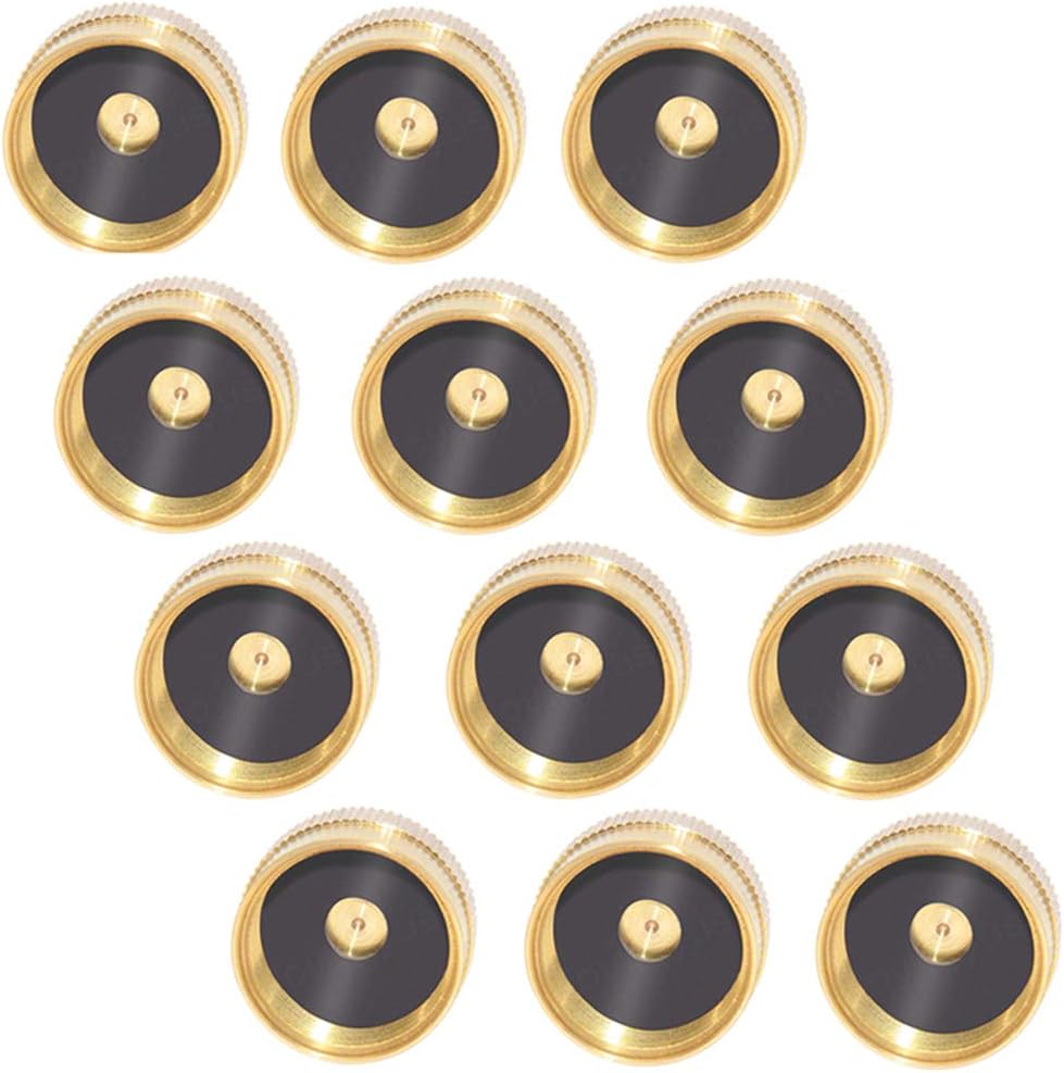 Solid Brass Refill Propane Bottle Cap Universal for All 1 LB Gas Tank Cylinder Sealed Protect Cap(Pack of 12)