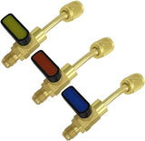 3PCS Air Conditioning Refrigerant Angled Ball Valve 1/4" SAE for HVAC R410A R134A R12 R22 R502 Charging Hoses AC Refrigerant Tools