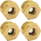 4PCS 3/4 GHT Male to 3/8 Compression Female Bushing Pipe Fitting, Brass Reducer Faucet Connector Water Hose Adapter, Garden Hose to Supply Line Adapter for RV Kitchen Bathroom Plumbing