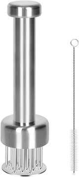 Meat Tenderizer Tool, 304 Stainless Steel, with 21 Needles & Retractable Safety Guard, for Tenderizing Beef, Turkey, Chicken, Steak, Dishwasher Safe
