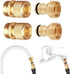 2Set Faucet Quick Connect to Garden Hose 22mm Female x 24mm Male Thread to 3/4" GHT Male Thread Snap Adapter for Bathroom Kitchen Indoor Sink Faucet