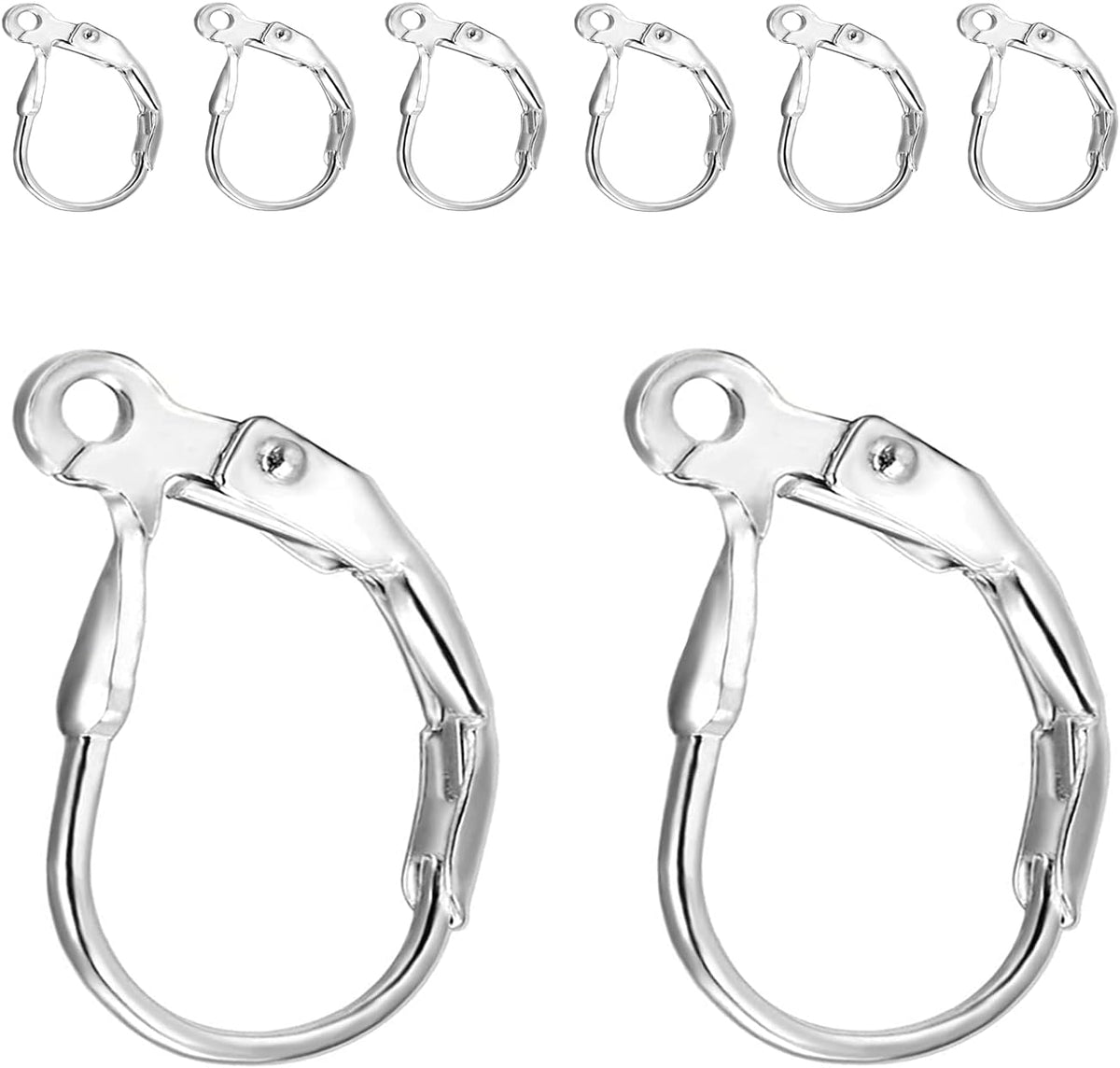 925 Sterling Silver Leverback Earring Hooks 8pcs French Ear Wire Lever Back Earwire for Jewelry Making Crafting