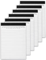 Small Legal Pads 5-3/4"x 8-1/2" Notepad with Date on Top, 50 Sheets, 6 Pack, White Lined Paper Mini Memo Pads, College Ruled Writing Pads for Office School