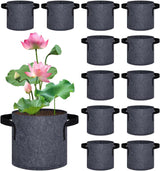 12 Pack Aquatic Plant Pots for Pond, Reusable Fabric Aquatic Plant Pots, Breathable Pond Plant Basket Grow Bags with Handles for Aquatic Plants, Bog Plant, Water Lily, Lotus, Flower (1 Gallon)