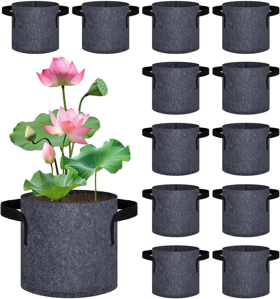 12 Pack Aquatic Plant Pots for Pond, Reusable Fabric Aquatic Plant Pots, Breathable Pond Plant Basket Grow Bags with Handles for Aquatic Plants, Bog Plant, Water Lily, Lotus, Flower (1 Gallon)
