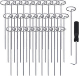120 Pcs Garden Landscape Staples - 12 Gauge Circle Top Landscape Pins - 6 Inch Galvanized Landscape Pins Garden Stakes with 1Pc Nail Lifter for Securing Yard Garden Lawn Fabric Weed Barrier