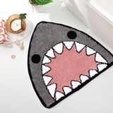 Bathroom Rug Bath Mat Shark Shaped Non Slip Bath Rug Extra Soft and Absorbent Microfiber Bath Rugs for Bathroom Floor Tub and Shower Dry Quickly