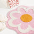 Cute Pink Flower Bath Mat, Machine Washable Bath Rug, Ultra Soft and Fluffy Bathroom Mat, Small Round Non-Slip Water Absorbent Bath Mats for Bathroom Floor, Shower Room and Bathtub