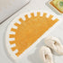Bathroom Rugs Sun Bath Mat, Half Circle Cute Sunrise Bath Mat Soft and Fluffy, Water Absorbent Bath Rug Machine Washable Bathroom Mat