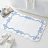 Blue Scalloped Bath Mat - Cute Bow Bathroom Rugs Small Non Slip Bath Mat, Soft & Absorbent Bath Rugs for Bathroom Decor, Tub, Vanity Floor