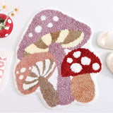 Cute Non Slip Kids Bath Mat - Strong Absorbent Soft Washable Purple Mushroom Boho Bath Rug for Tub, Shower & Bathroom