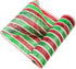 Red and Green Mesh Ribbon - 10 Inch Metallic Foil Stripe Decor for Christmas Tree, Wreaths, DIY Crafts, Valentine&