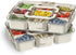 Snackle Box Container, Portable 9 Compartments Divided Serving Tray with Lid and Handle, Clear Snack Box, Stackable Snack Platters Organizer for Fruits, Candies, Vegetables, Nuts-2 PACK