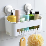 Suction Cup Shower Caddy - No Drilling Removable Shower Caddy - Powerful Suction Shower Organizer Max Hold 22lbs, Waterproof Suction Storage Basket for Bathroom & Kitchen